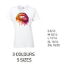 LT20 Orange and Pink Lips Ladies Cotton T-Shirt 5 sizes 3 Colours Available Latex printed