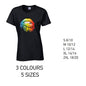 LT21 Rainbow Lips Ladies Cotton T-Shirt 5 sizes 3 Colours Available Latex printed
