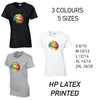 LT21 Rainbow Lips Ladies Cotton T-Shirt 5 sizes 3 Colours Available Latex printed