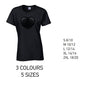 LT22 Black Heart Ladies Cotton T-Shirt 5 sizes 3 Colours Available Latex printed