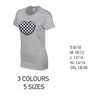 LT23 Black Chequered Heart Ladies Cotton T-Shirt 5 sizes 3 Colours Available Latex printed