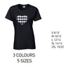 LT24 Black Harley Quinn Heart Ladies Cotton T-Shirt 5 sizes 3 Colours Available Latex printed