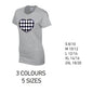 LT24 Black Harley Quinn Heart Ladies Cotton T-Shirt 5 sizes 3 Colours Available Latex printed