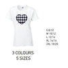 LT24 Black Harley Quinn Heart Ladies Cotton T-Shirt 5 sizes 3 Colours Available Latex printed
