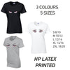 LT27 Pink Eyes Ladies Cotton T-Shirt 5 sizes 3 Colours Available Latex printed