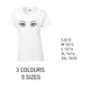 LT27 Pink Eyes Ladies Cotton T-Shirt 5 sizes 3 Colours Available Latex printed
