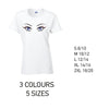 LT28 Purple Eyes Ladies Cotton T-Shirt 5 sizes 3 Colours Available Latex printed