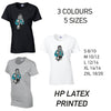 LT31 Blue Skater Girl Ladies Cotton T-Shirt 5 sizes 3 Colours Available Latex printed