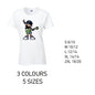 LT33 Guitar Girl Ladies Cotton T-Shirt 5 sizes 3 Colours Available Latex printed
