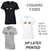 LT35 Orange Eyes Ladies Cotton T-Shirt 5 sizes 3 Colours Available Latex printed