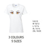 LT35 Orange Eyes Ladies Cotton T-Shirt 5 sizes 3 Colours Available Latex printed