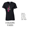 LT37 Pink Skater Girl Ladies Cotton T-Shirt 5 sizes 3 Colours Available Latex printed