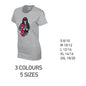 LT37 Pink Skater Girl Ladies Cotton T-Shirt 5 sizes 3 Colours Available Latex printed