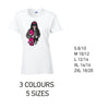LT37 Pink Skater Girl Ladies Cotton T-Shirt 5 sizes 3 Colours Available Latex printed