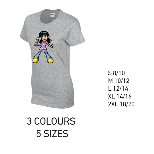 LT38 Singer Ladies Cotton T-Shirt 5 sizes 3 Colours Available Latex printed