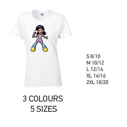 LT38 Singer Ladies Cotton T-Shirt 5 sizes 3 Colours Available Latex printed
