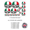 MHS01-21 Motorcycle Helmet Kits Stickers Various Designs Available