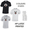MT02 Angry Panda Heart Mens Cotton T-Shirt 8 sizes 3 Colours Available Latex printed