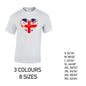 MT04 British Heart Mens Cotton T-Shirt 8 sizes 3 Colours Available Latex printed