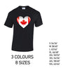 MT05 Canada Heart Mens Cotton T-Shirt 8 sizes 3 Colours Available Latex printed