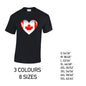 MT05 Canada Heart Mens Cotton T-Shirt 8 sizes 3 Colours Available Latex printed