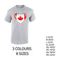 MT05 Canada Heart Mens Cotton T-Shirt 8 sizes 3 Colours Available Latex printed