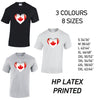 MT05 Canada Heart Mens Cotton T-Shirt 8 sizes 3 Colours Available Latex printed
