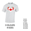 MT05 Canada Heart Mens Cotton T-Shirt 8 sizes 3 Colours Available Latex printed