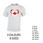 MT05 Canada Heart Mens Cotton T-Shirt 8 sizes 3 Colours Available Latex printed