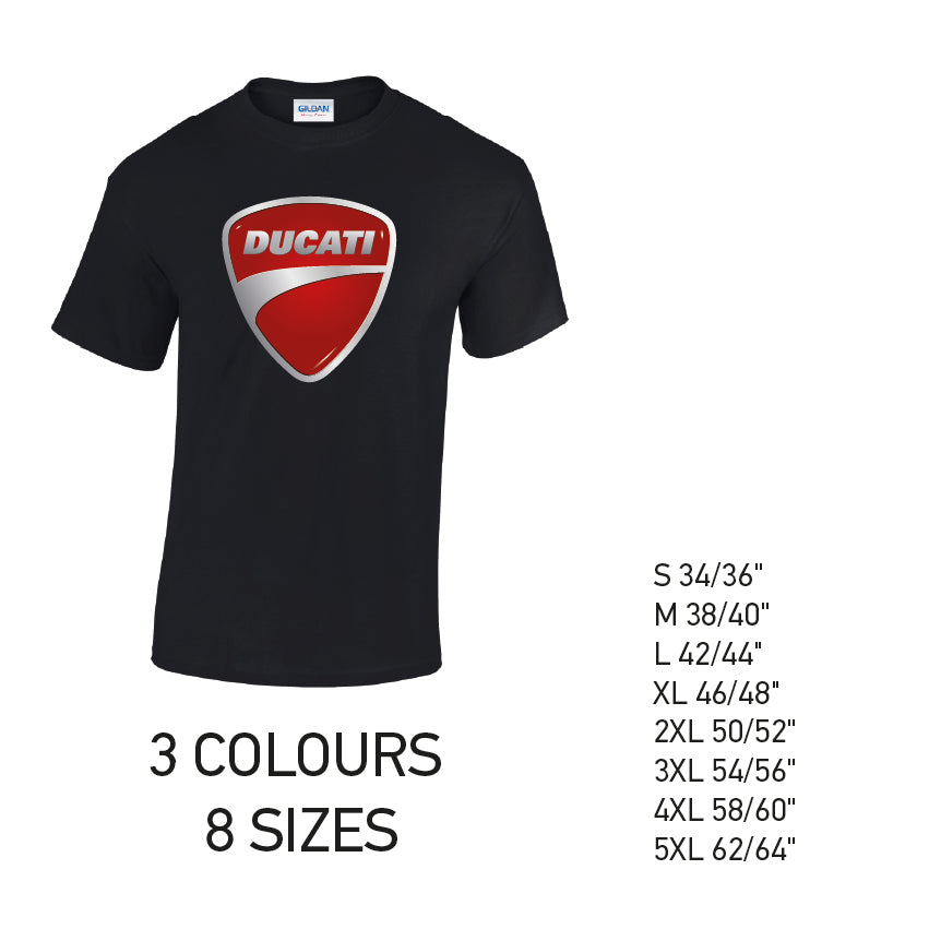MT06 Ducati Mens Cotton T-Shirt 8 sizes 3 Colours Available Latex printed