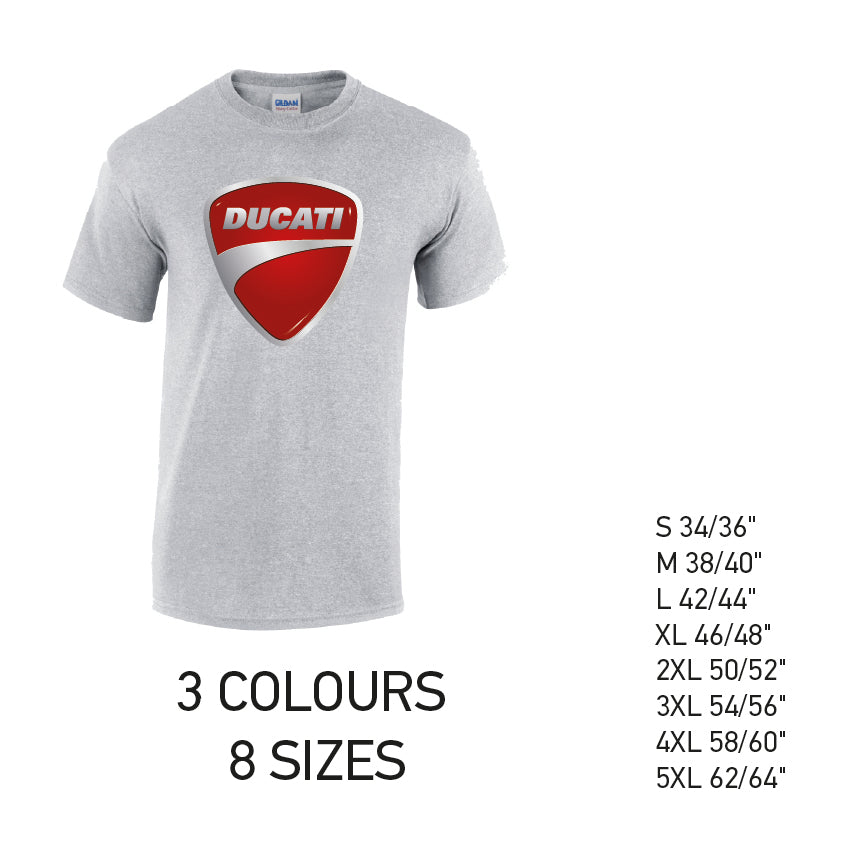 MT06 Ducati Mens Cotton T-Shirt 8 sizes 3 Colours Available Latex printed