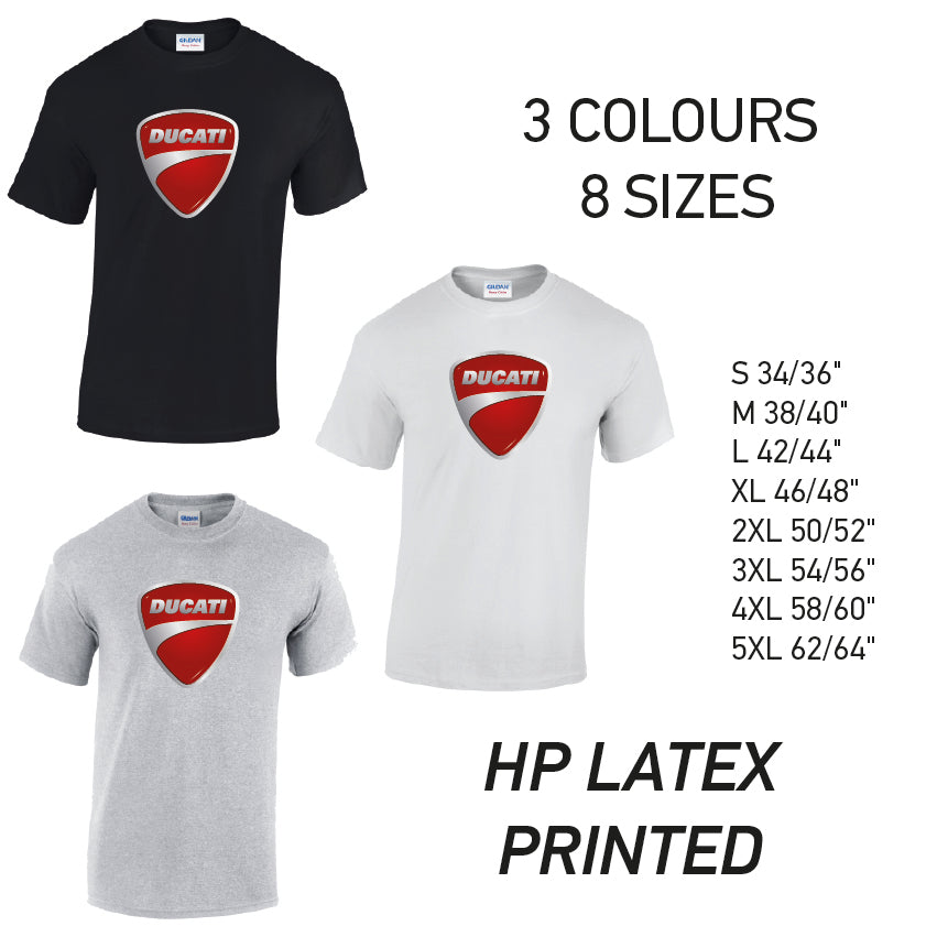 MT06 Ducati Mens Cotton T-Shirt 8 sizes 3 Colours Available Latex printed