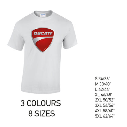 MT06 Ducati Mens Cotton T-Shirt 8 sizes 3 Colours Available Latex printed