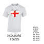 MT08 England Heart Mens Cotton T-Shirt 8 sizes 3 Colours Available Latex printed