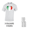 MT09 Italy Heart Mens Cotton T-Shirt 8 sizes 3 Colours Available Latex printed