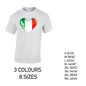 MT09 Italy Heart Mens Cotton T-Shirt 8 sizes 3 Colours Available Latex printed
