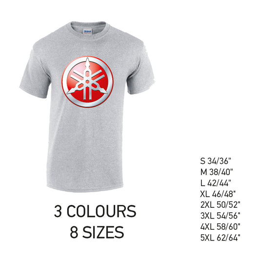 MT12 Yamaha Mens Cotton T-Shirt 8 sizes 3 Colours Available Latex printed