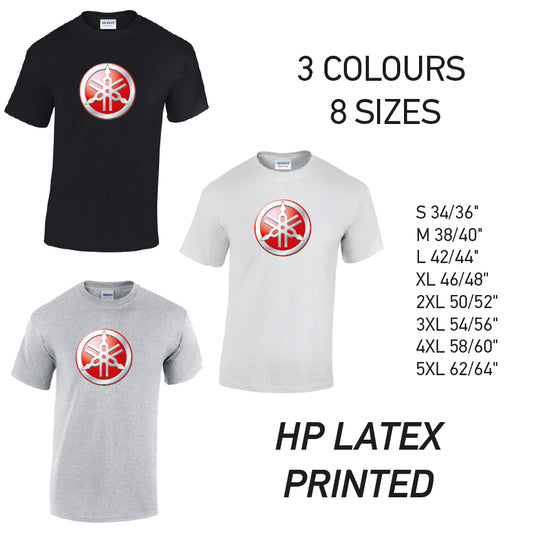 MT12 Yamaha Mens Cotton T-Shirt 8 sizes 3 Colours Available Latex printed