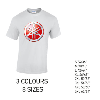 MT12 Yamaha Mens Cotton T-Shirt 8 sizes 3 Colours Available Latex printed