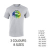MT14 Blue and Green Lips Mens Cotton T-Shirt 8 sizes 3 Colours Available Latex printed