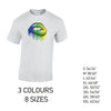 MT14 Blue and Green Lips Mens Cotton T-Shirt 8 sizes 3 Colours Available Latex printed