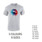 MT15 Blue and Red Lips Mens Cotton T-Shirt 8 sizes 3 Colours Available Latex printed