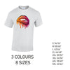 MT20 Orange and Pink Lips Mens Cotton T-Shirt 8 sizes 3 Colours Available Latex printed