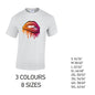 MT20 Orange and Pink Lips Mens Cotton T-Shirt 8 sizes 3 Colours Available Latex printed