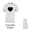 MT22 Black Heart Mens Cotton T-Shirt 8 sizes 3 Colours Available Latex printed
