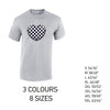 MT23 Black Chequered Heart Mens Cotton T-Shirt 8 sizes 3 Colours Available Latex printed