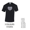 MT24 Black Harley Quinn Heart Mens Cotton T-Shirt 8 sizes 3 Colours Available Latex printed