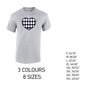 MT24 Black Harley Quinn Heart Mens Cotton T-Shirt 8 sizes 3 Colours Available Latex printed