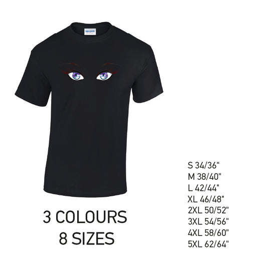 MT28 Purple Eyes Mens Cotton T-Shirt 8 sizes 3 Colours Available Latex printed
