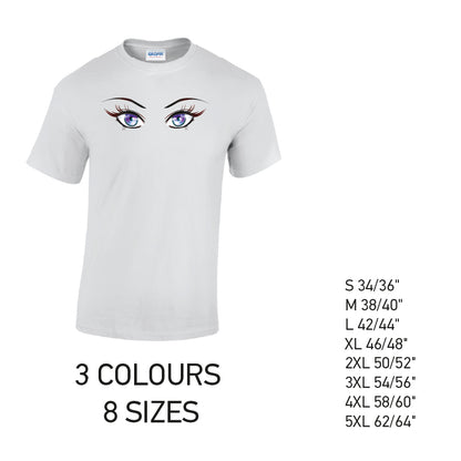 MT28 Purple Eyes Mens Cotton T-Shirt 8 sizes 3 Colours Available Latex printed